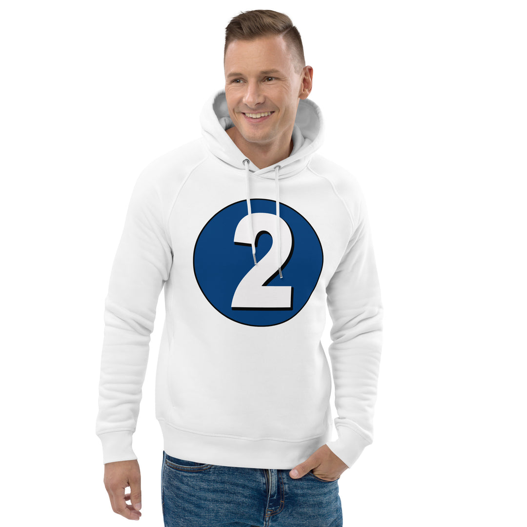 Unisex pullover hoodie: White on Navy Blue 2