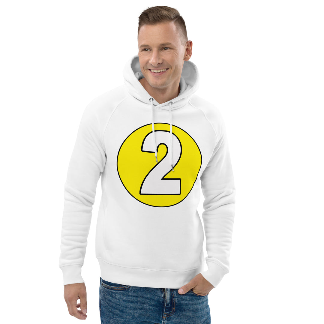 Unisex pullover hoodie: White on Yellow 2