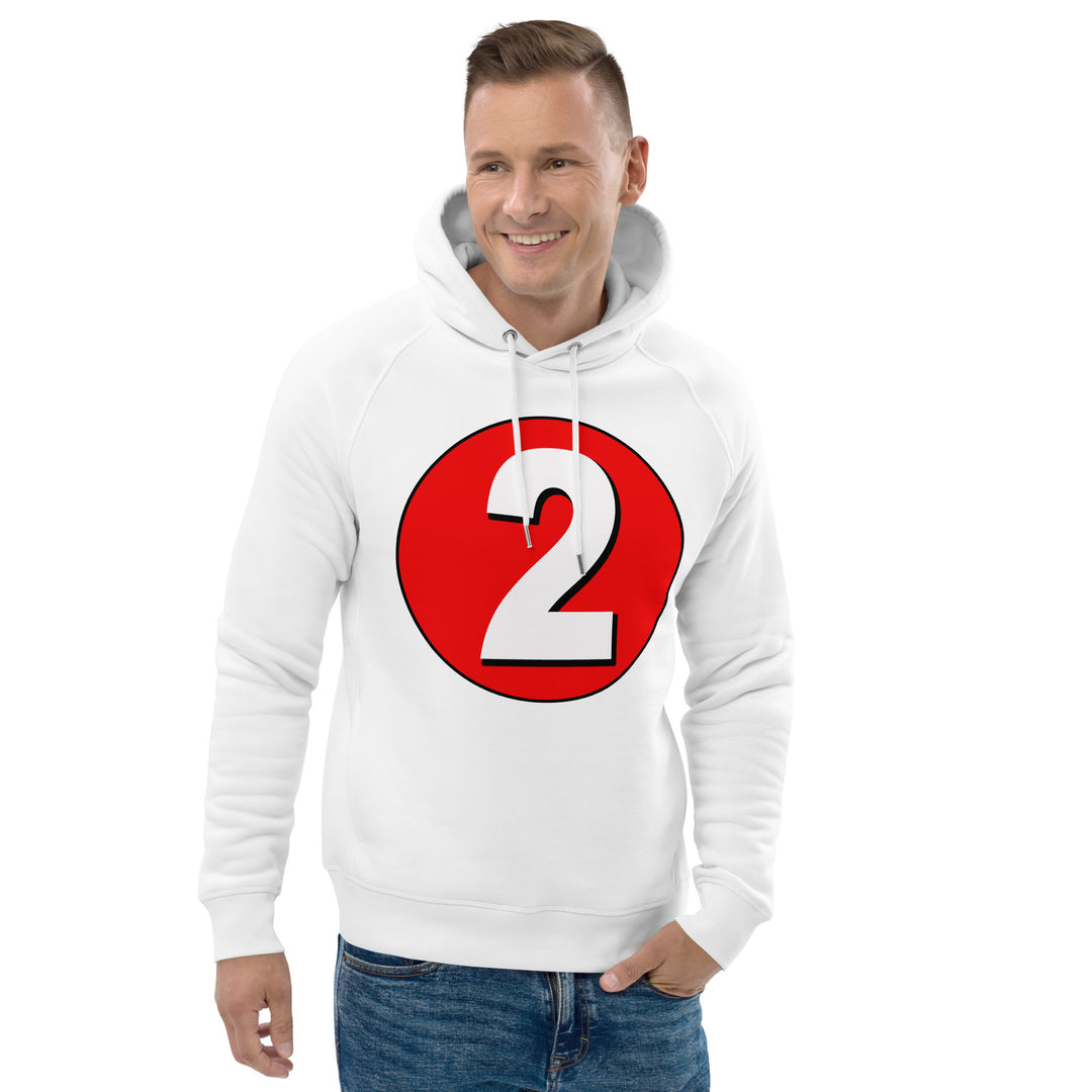 Unisex pullover hoodie: White on Red 2