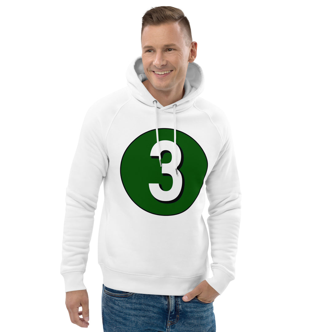 Unisex pullover hoodie: White on Hunter Green 3