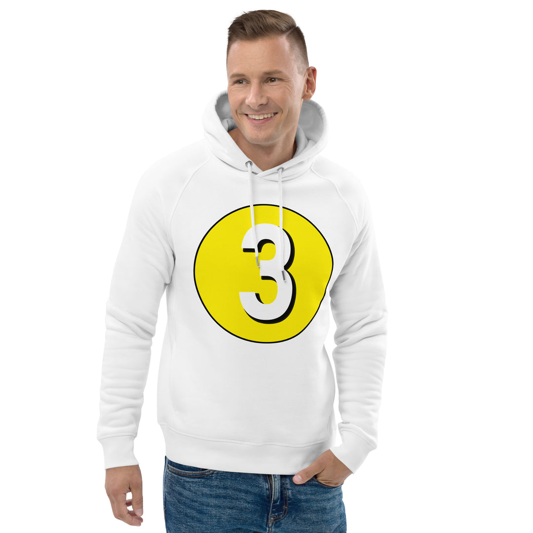 Unisex pullover hoodie: White on Yellow 3