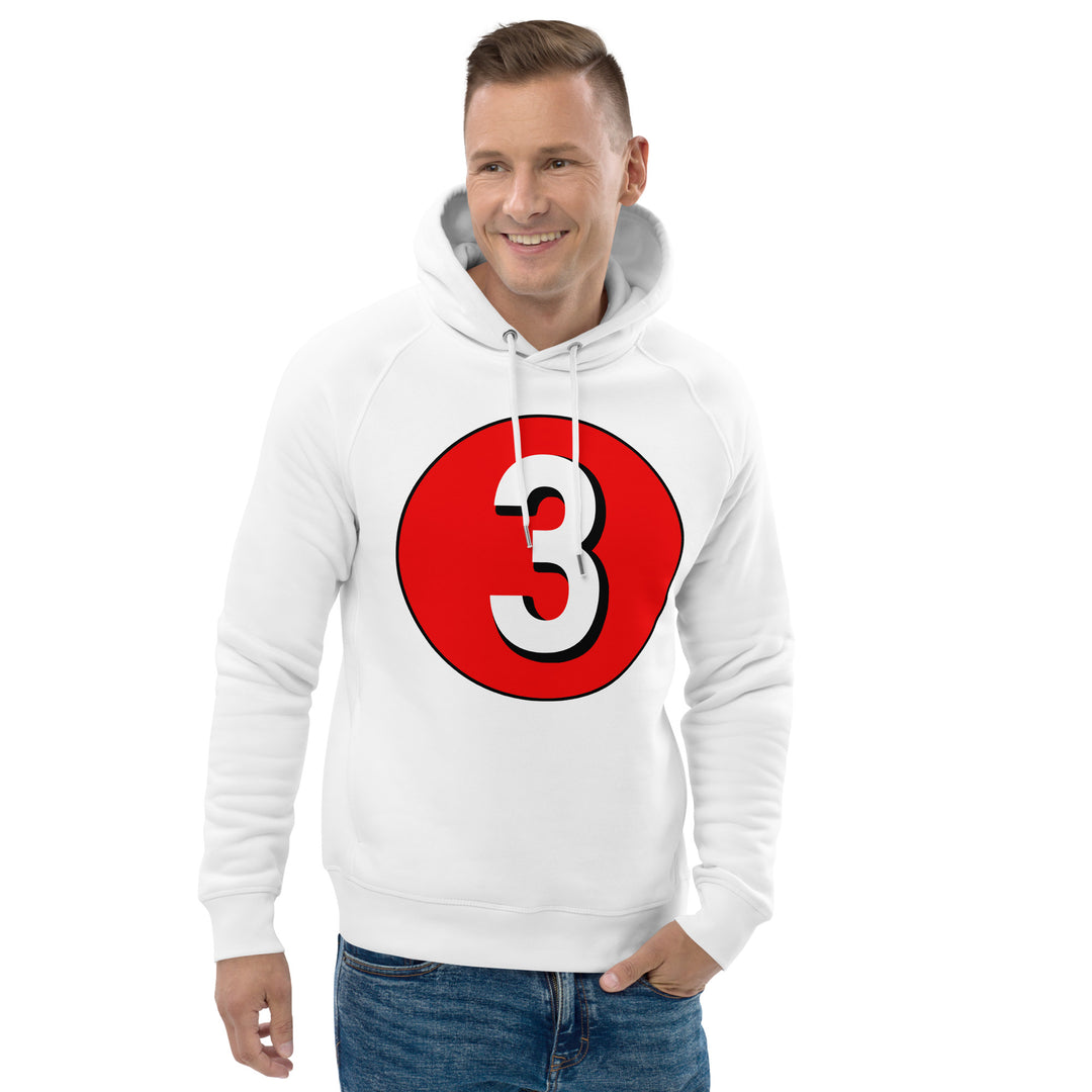 Unisex pullover hoodie: White on Red 3