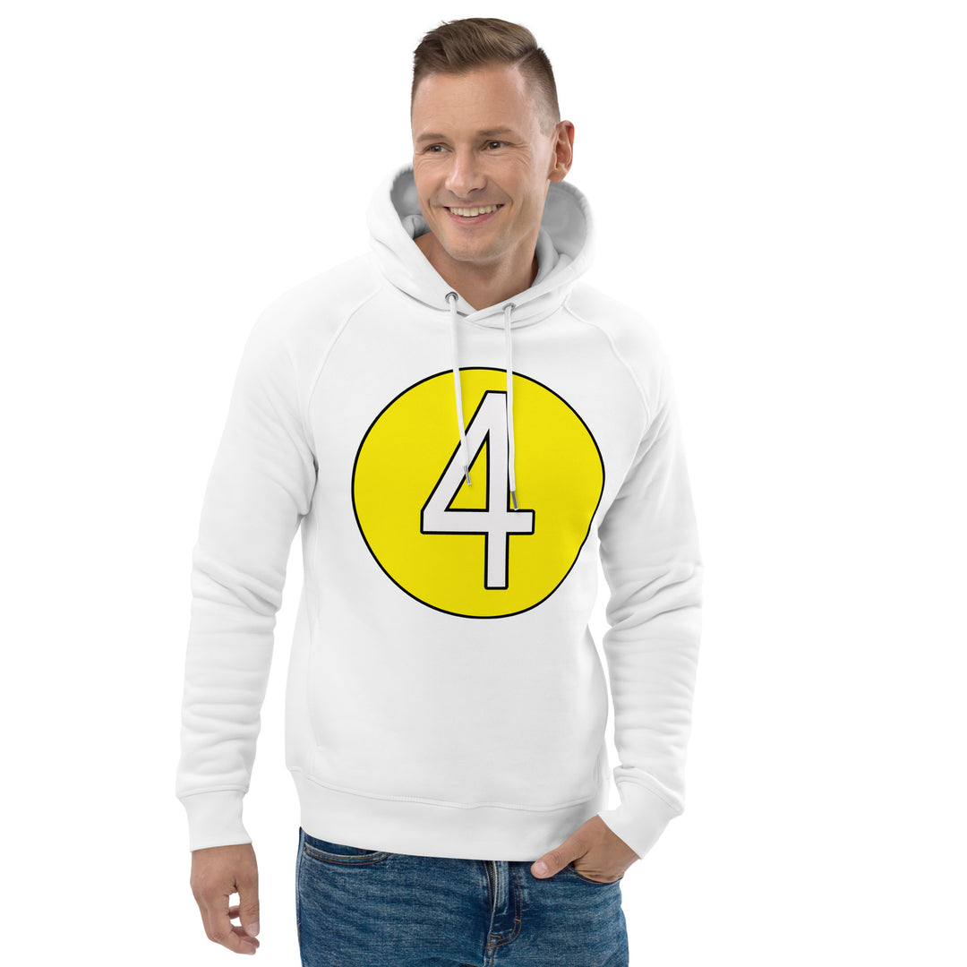 Unisex pullover hoodie: White on Yellow 4