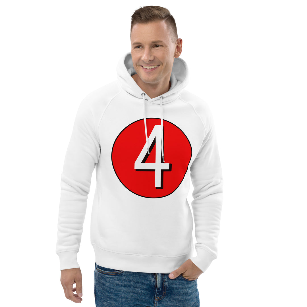 Unisex pullover hoodie: White on Red 4