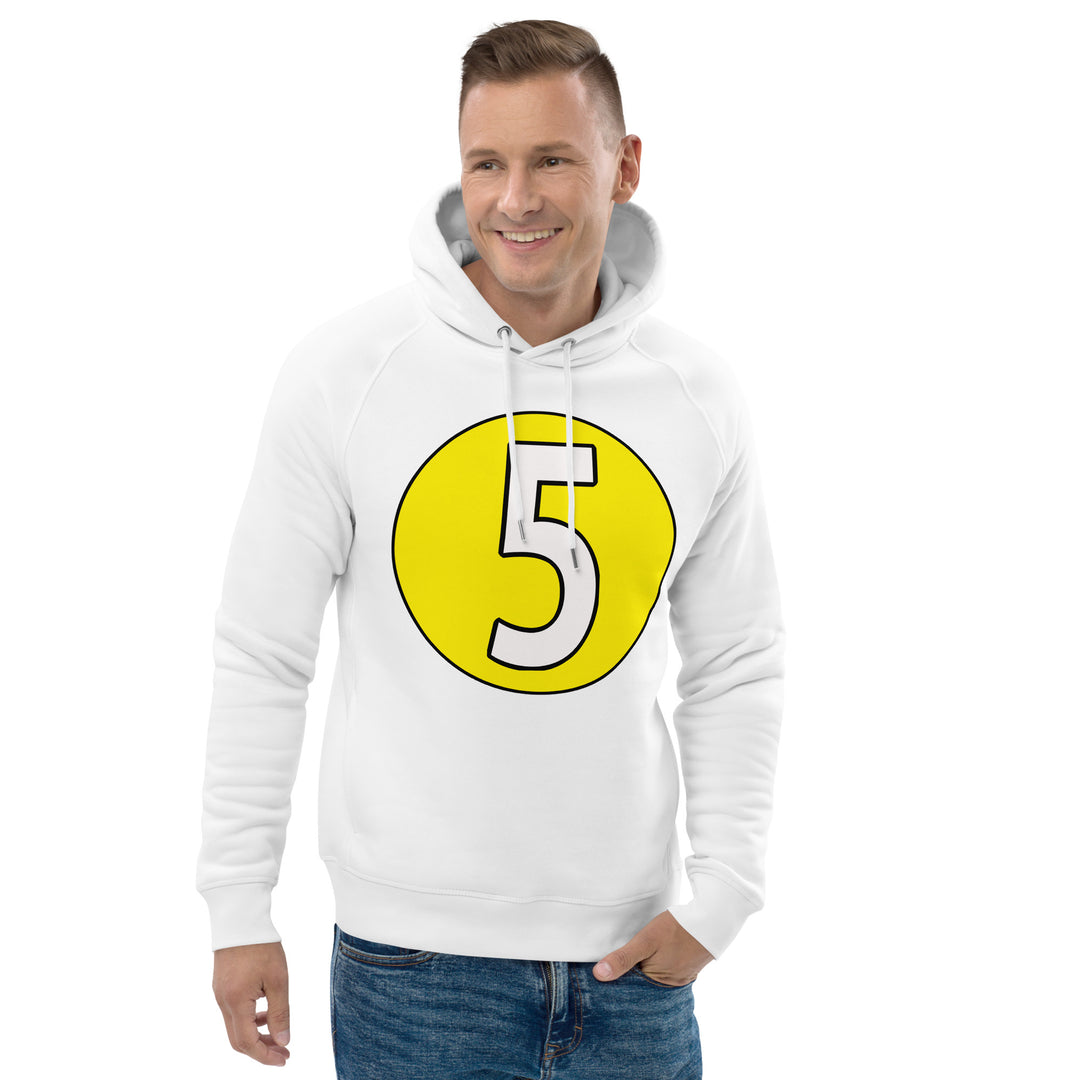 Unisex pullover hoodie: White on Yellow 5