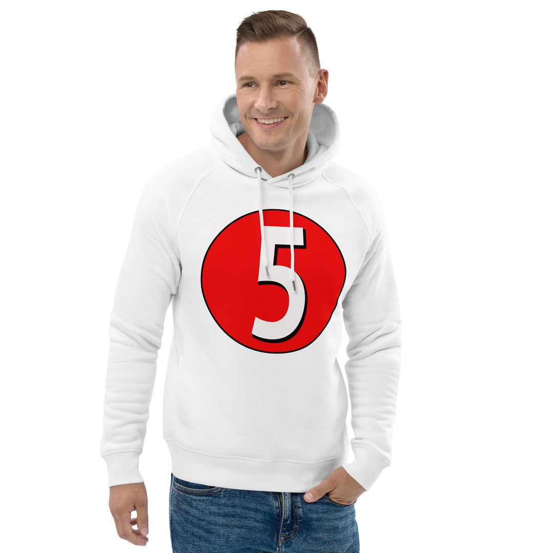 Unisex pullover hoodie: White on Red 5