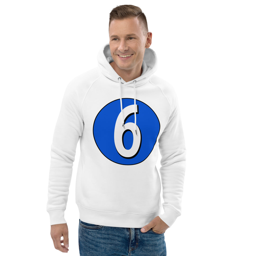 Unisex pullover hoodie: White on Periwinkle 6