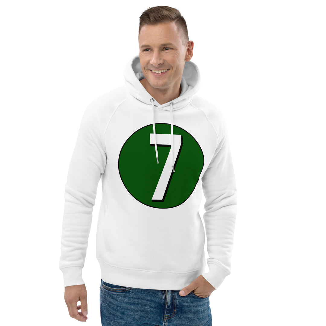 Unisex pullover hoodie: White on Hunter Green 7