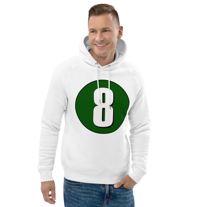 Unisex pullover hoodie: White on Hunter Green 8