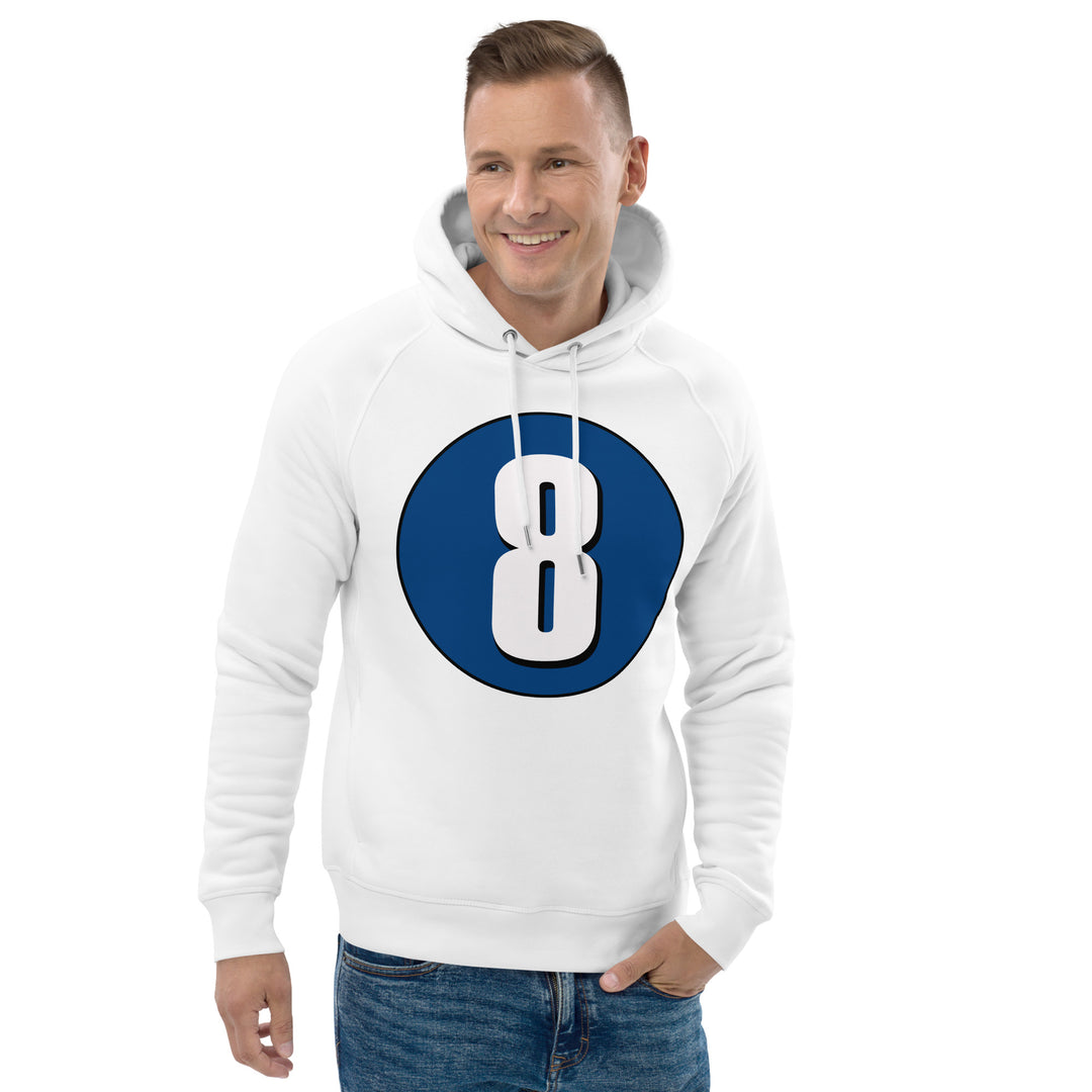 Unisex pullover hoodie: White on Navy Blue 8