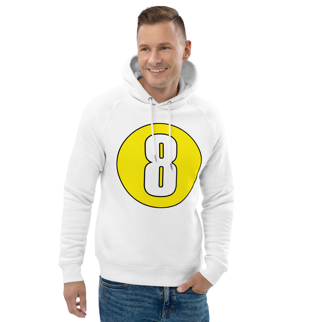 Unisex pullover hoodie: White on Yellow 8