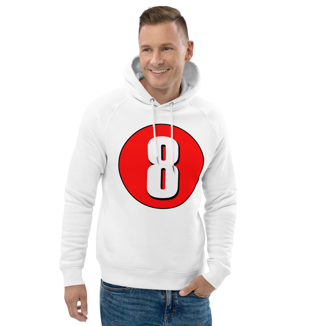 Unisex pullover hoodie: White on Red 8