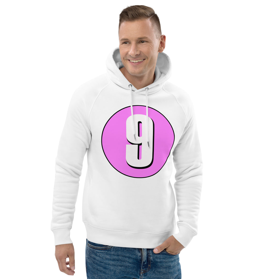 Unisex pullover hoodie: White on Pink 9