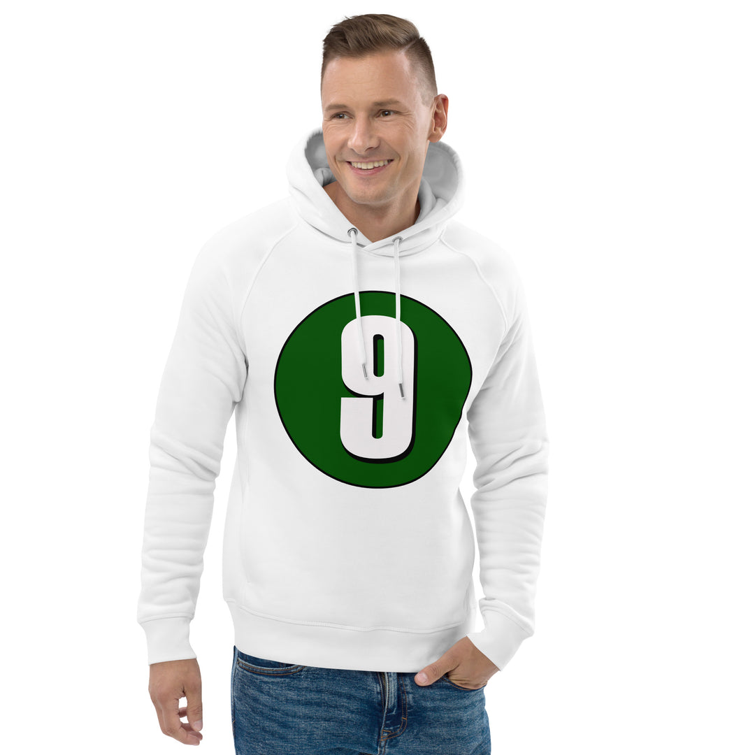 Unisex pullover hoodie: White on Hunter Green 9