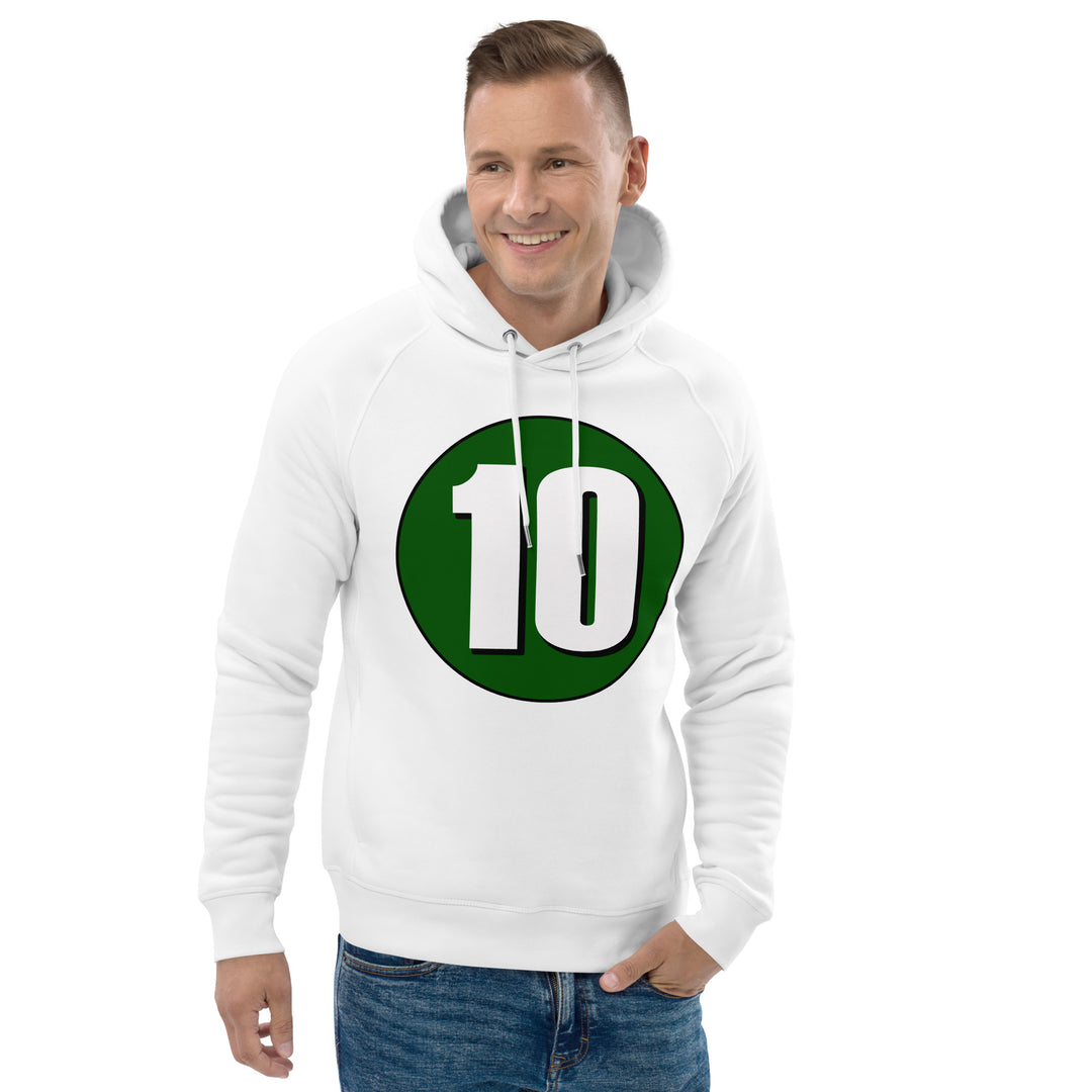 Unisex pullover hoodie: White on Hunter Green 10