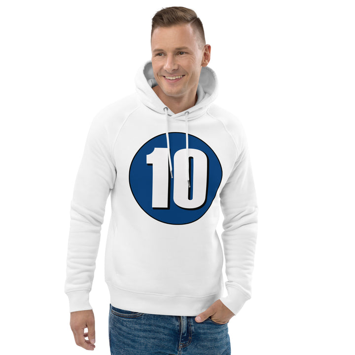 Unisex pullover hoodie: White on Navy Blue 10