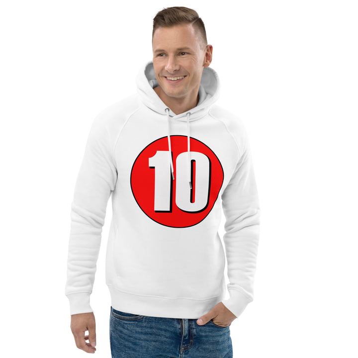 Unisex pullover hoodie: White on Red 10