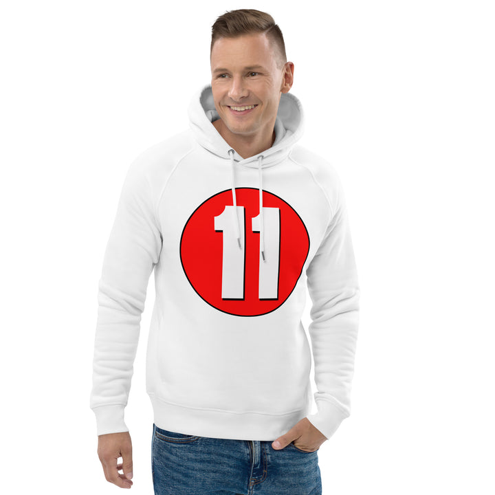 Unisex pullover hoodie: White on Red 11