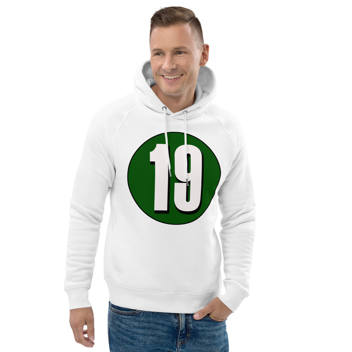 Unisex pullover hoodie: White on Hunter Green 19