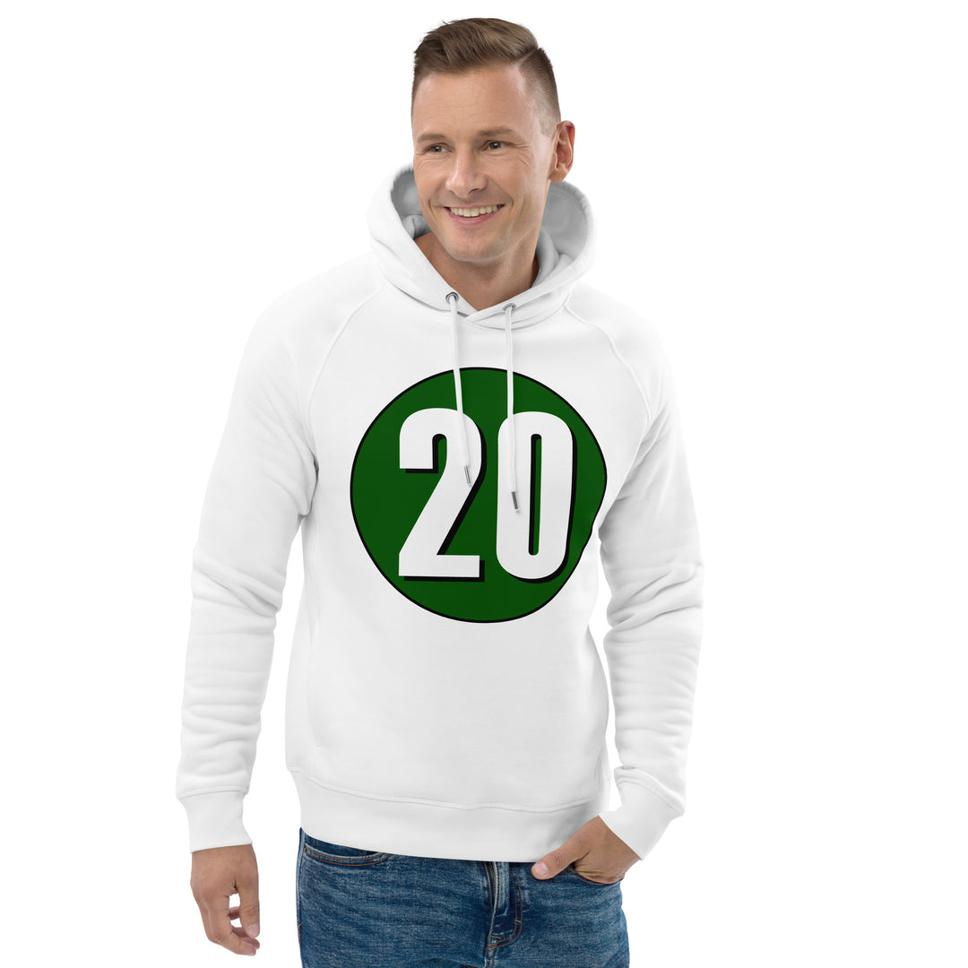 Unisex pullover hoodie: White on Hunter Green 20