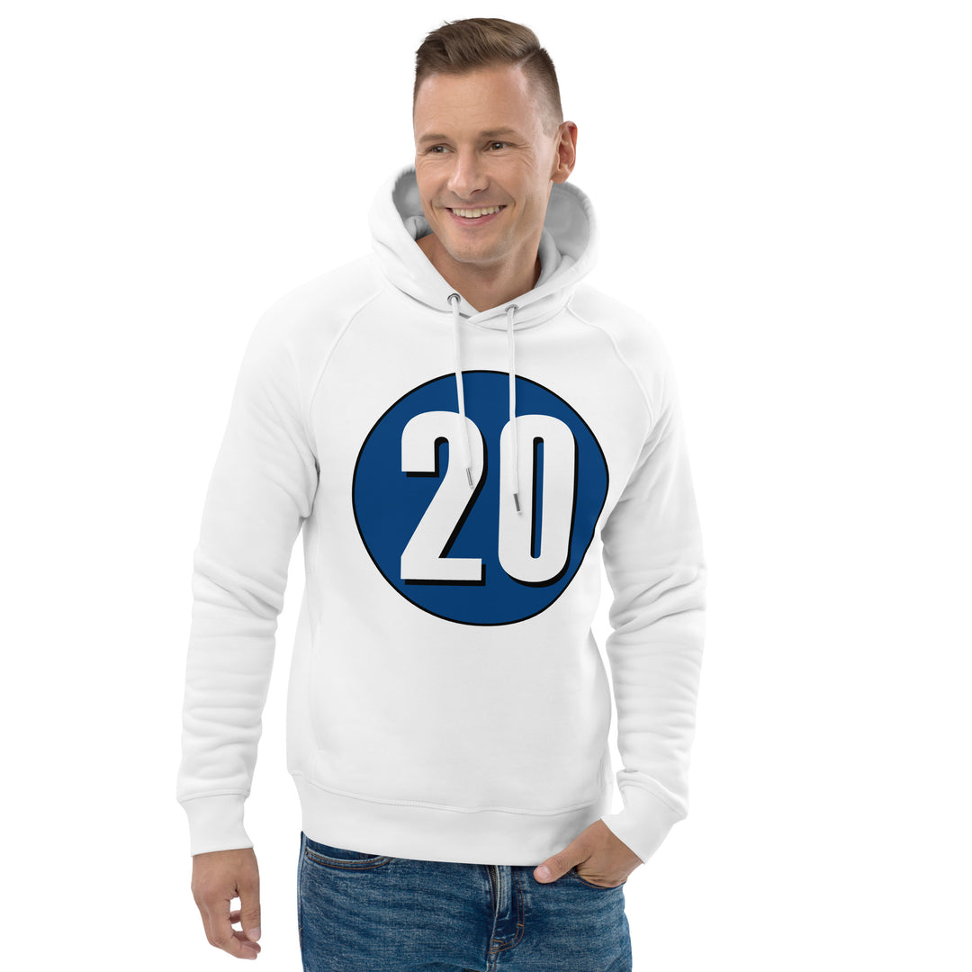 Unisex pullover hoodie: White on Navy Blue 20