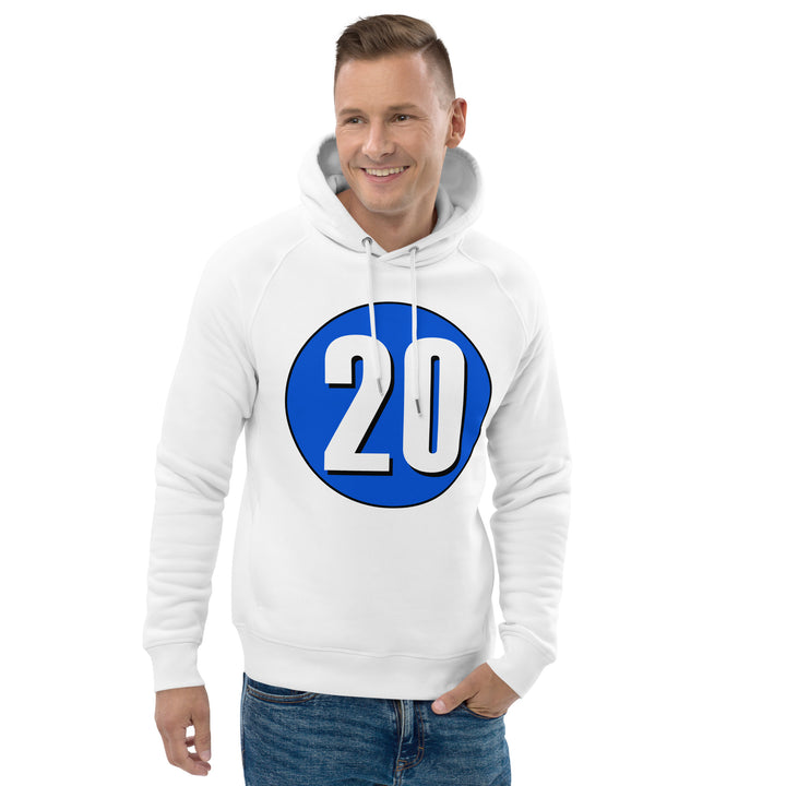 Unisex pullover hoodie: White on Periwinkle 20