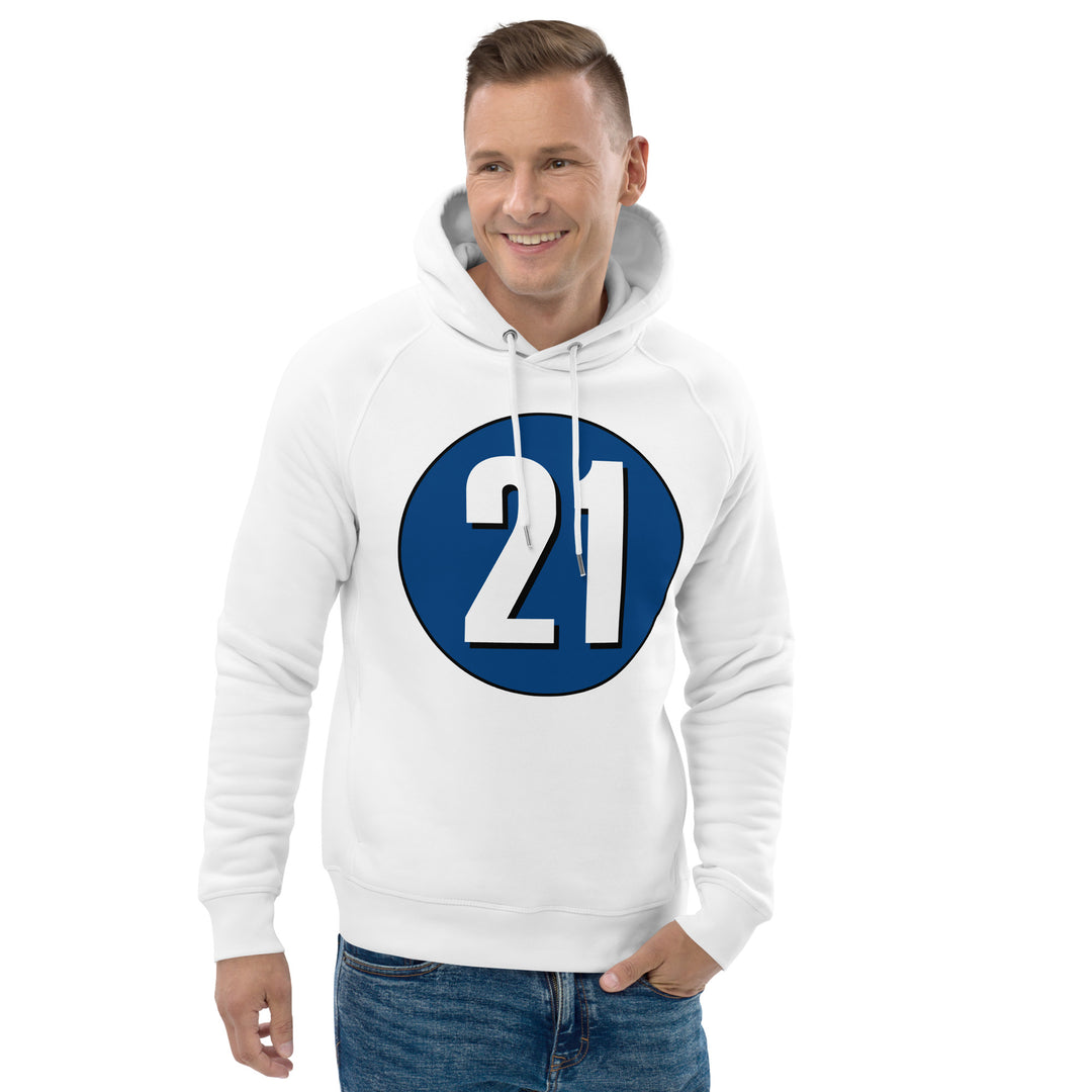 Unisex pullover hoodie: White on Navy Blue 21