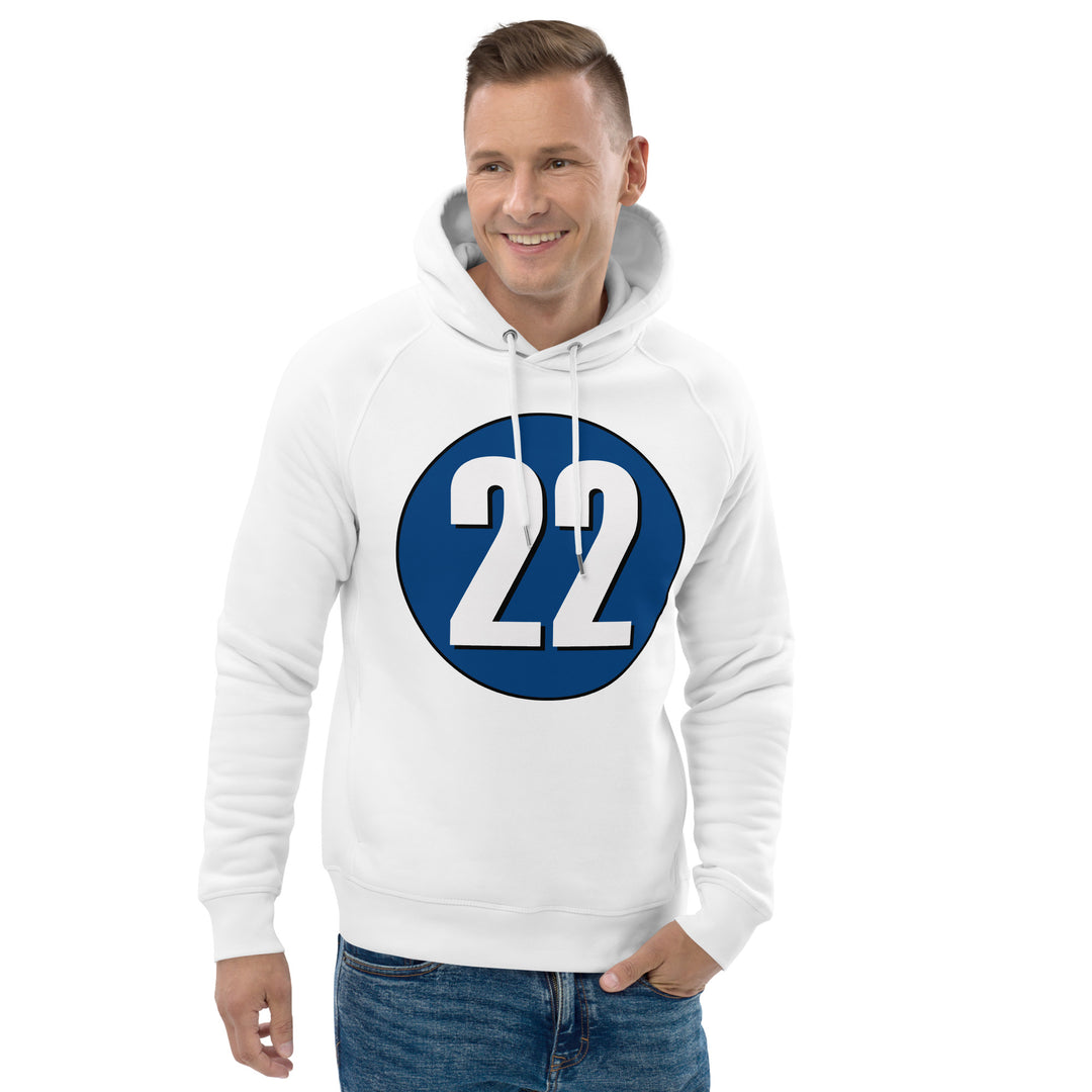 Unisex pullover hoodie: White on Navy Blue 22