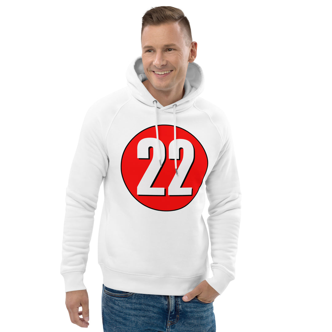 Unisex pullover hoodie: White on Red 22