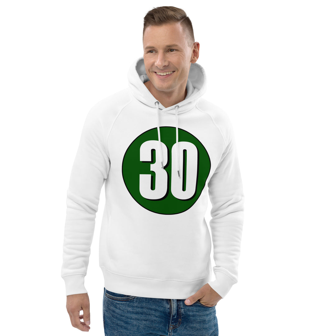 Unisex pullover hoodie: White on Hunter Green 30