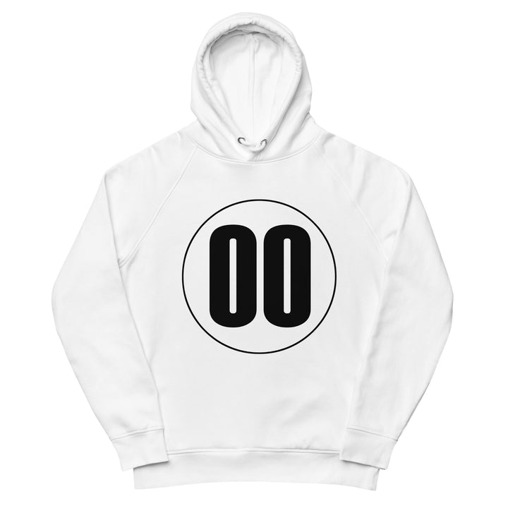 Unisex pullover hoodie: Black on White 00