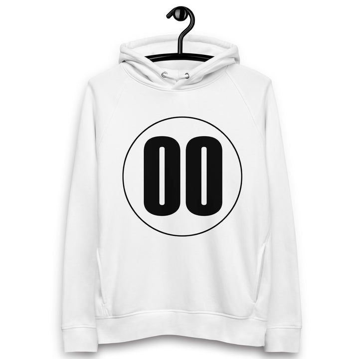 Unisex pullover hoodie: Black on White 00