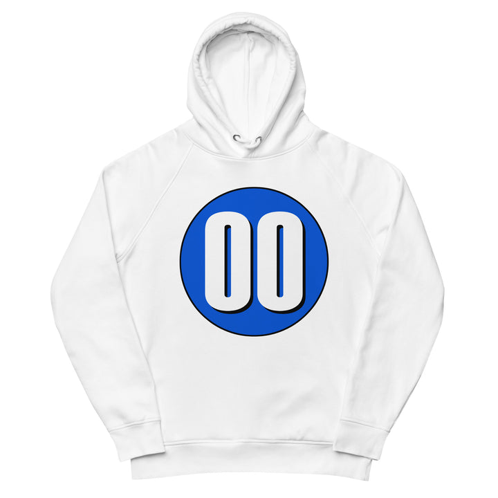 Unisex pullover hoodie: White on Periwinkle 00