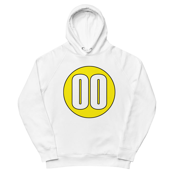 Unisex pullover hoodie: White on Yellow 00