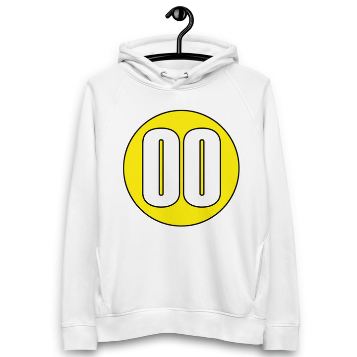 Unisex pullover hoodie: White on Yellow 00