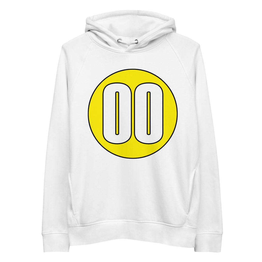 Unisex pullover hoodie: White on Yellow 00