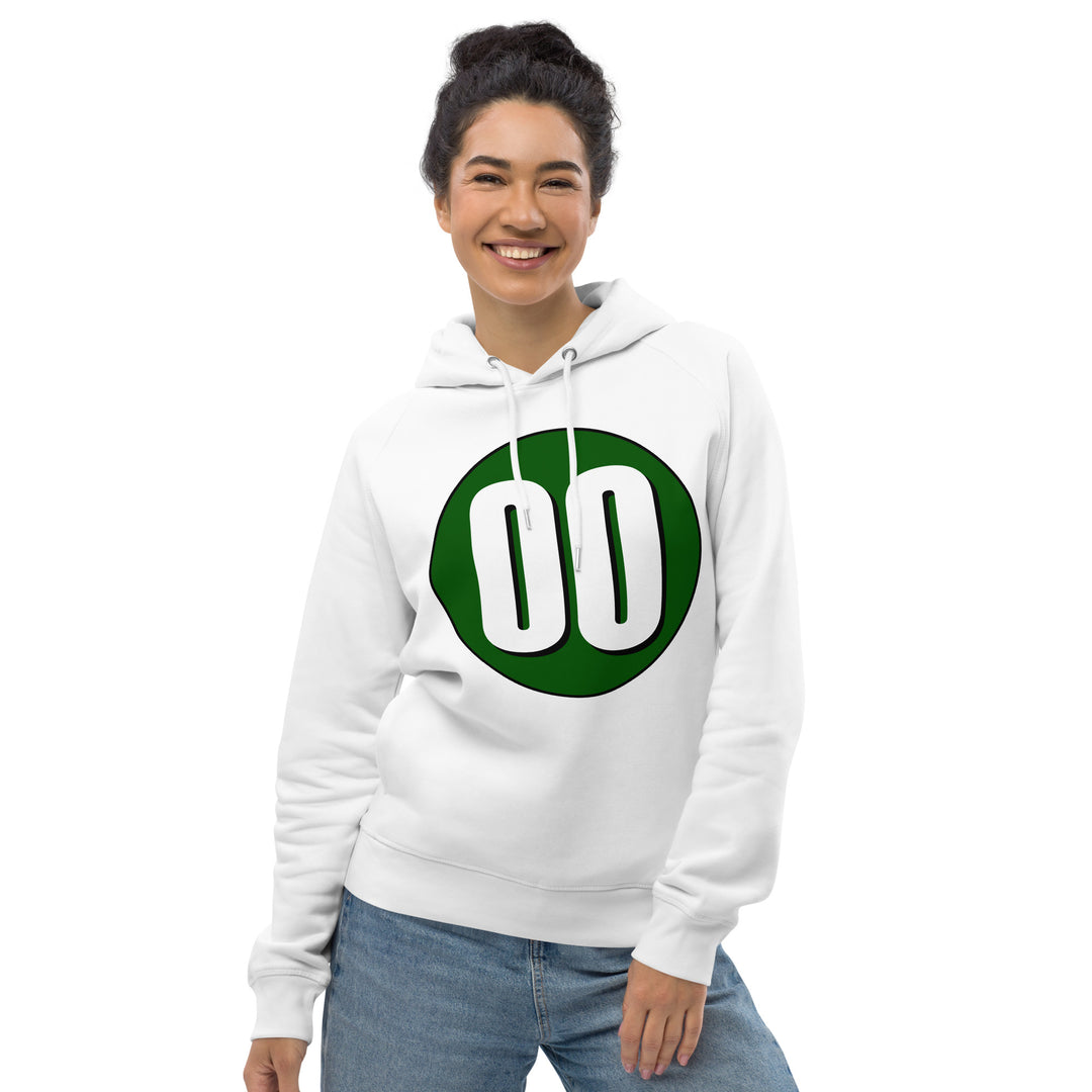 Unisex pullover hoodie: White on Hunter Green 00