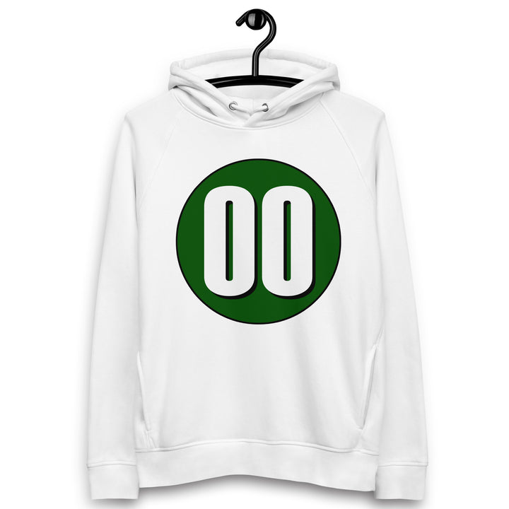 Unisex pullover hoodie: White on Hunter Green 00