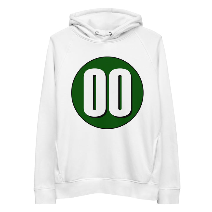 Unisex pullover hoodie: White on Hunter Green 00