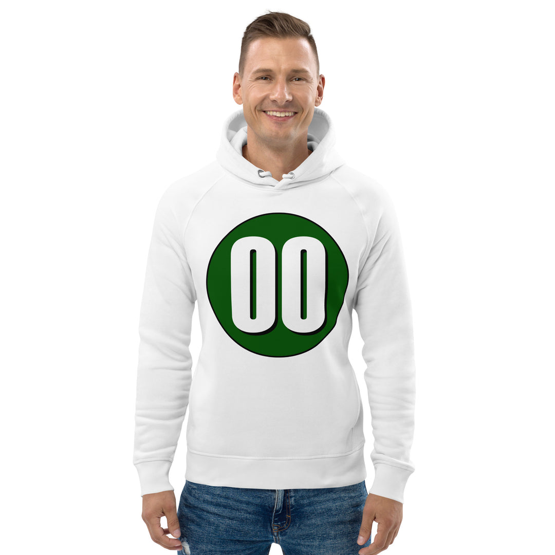 Unisex pullover hoodie: White on Hunter Green 00