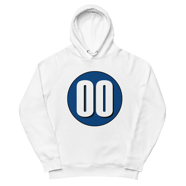 Unisex pullover hoodie: White on Navy Blue 00