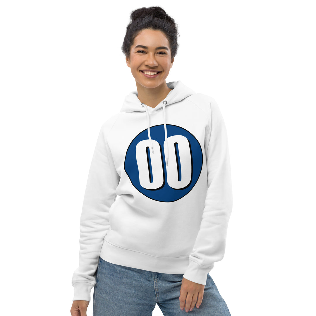 Unisex pullover hoodie: White on Navy Blue 00