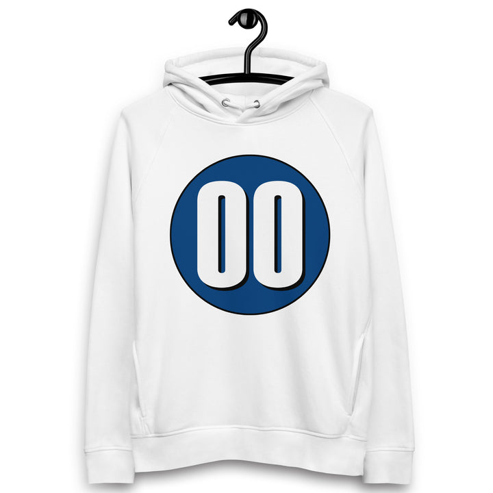 Unisex pullover hoodie: White on Navy Blue 00