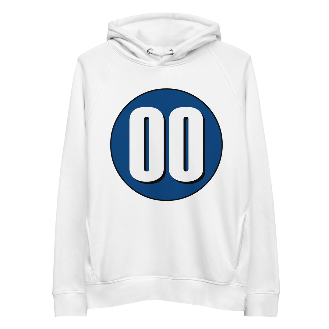 Unisex pullover hoodie: White on Navy Blue 00