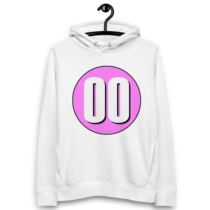 Unisex pullover hoodie: White on Pink 00