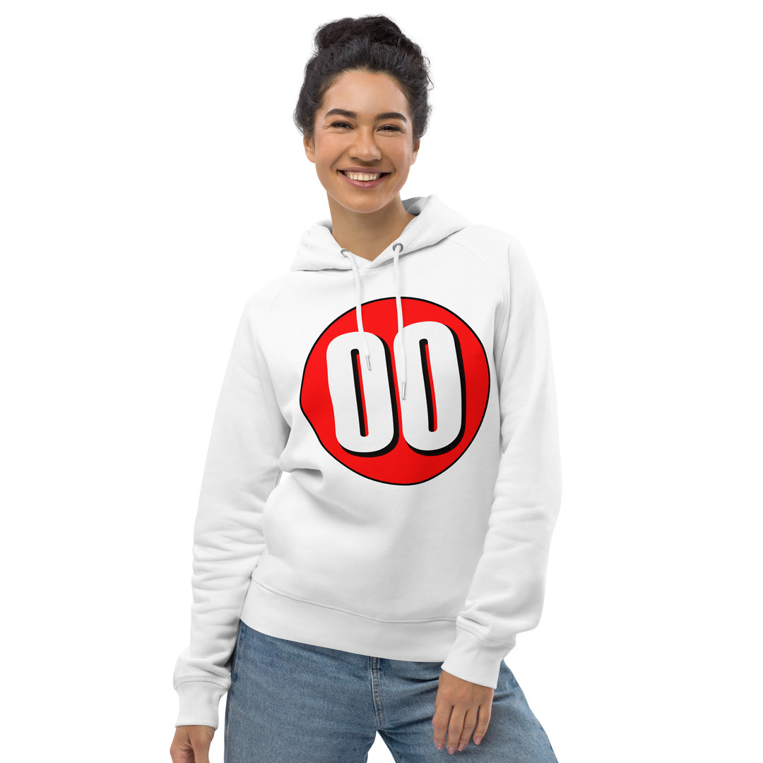 Unisex pullover hoodie: White on Red 00