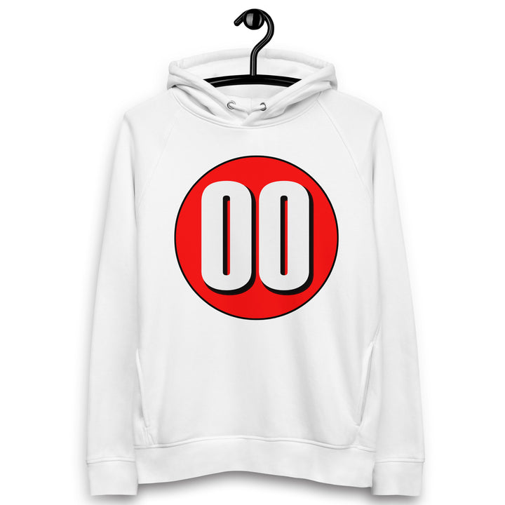 Unisex pullover hoodie: White on Red 00