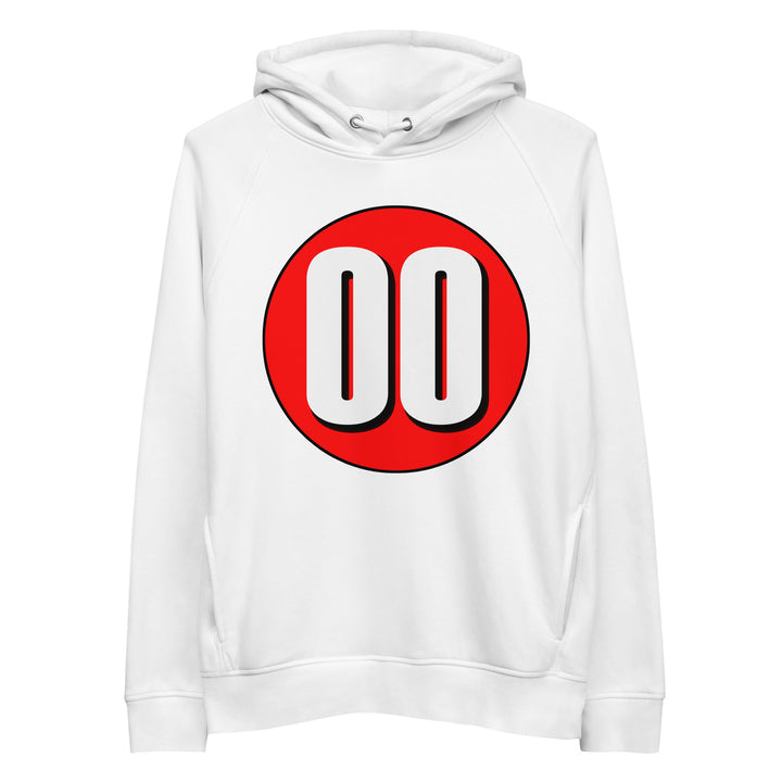 Unisex pullover hoodie: White on Red 00