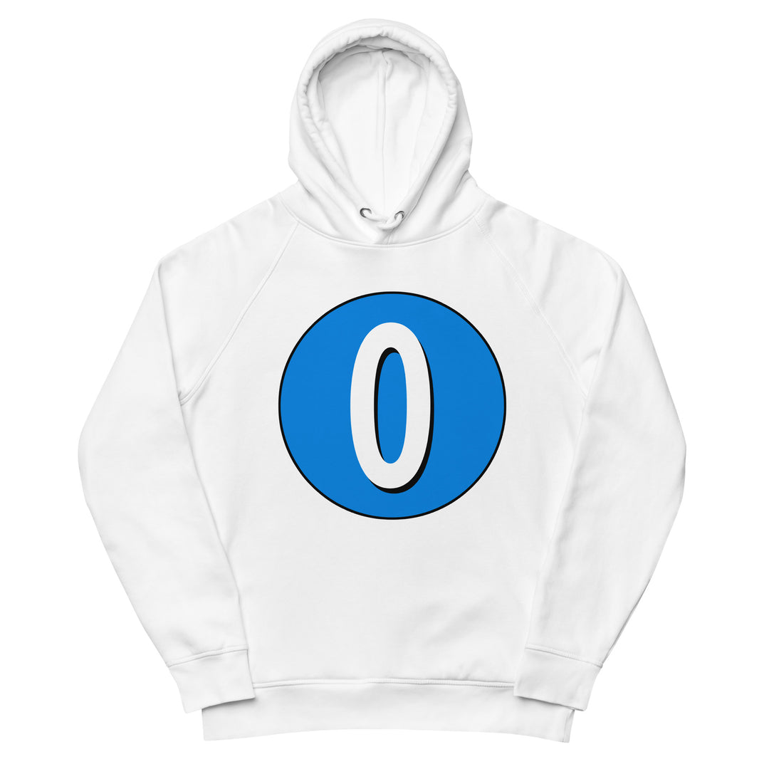 Unisex pullover hoodie: White on Blue 0