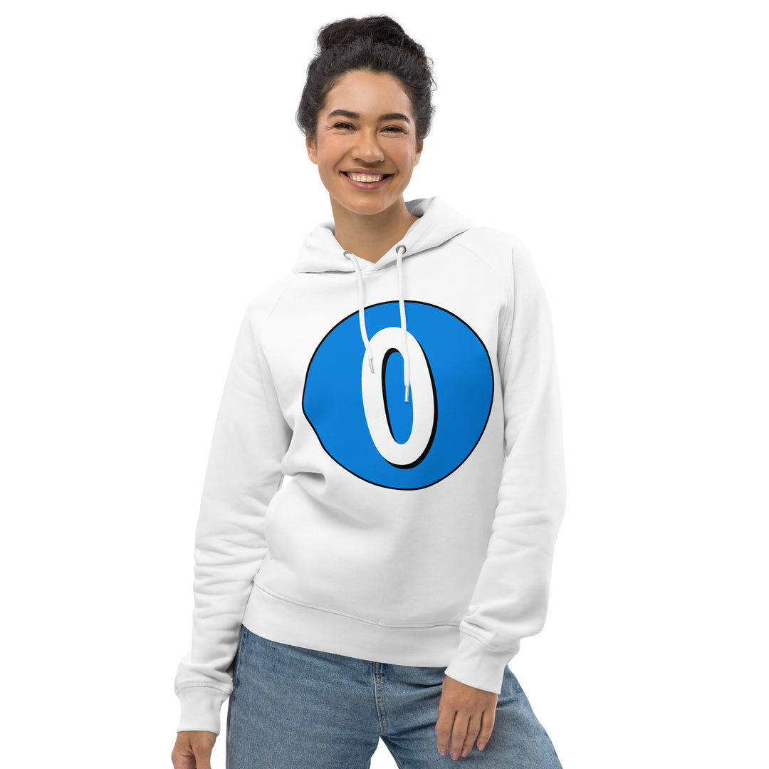 Unisex pullover hoodie: White on Blue 0